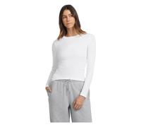 Guess, Femme, Pulls, Blanc, Taille: 42 FR T-shirt Slim Brodé à Manches Longues