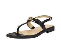Guess Femme Reality Sandale Plate, Cuir Noir 001, 35 EU