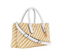 GUESS Sac Simona Satchel Femme Beige/Blanc Taille unique