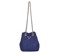 Guess, Femme, Sacs, Bleu, Taille: ONE Size Zalina Rhinestone Mini Bucket Bag