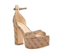 GUESS Femme Selima Sandale à Talon, Logo Marron 210, 11