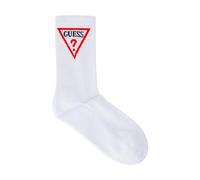 Guess, Femme, Sous-vêtements, Blanc, Taille: ONE Size Chaussettes d'équipage avec logo triangulaire