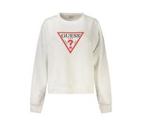 Guess, Femme, Sweatshirts et sweats à capuche, Blanc, Taille: 36 FR Pull Blanc en Coton avec Logo
