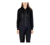 Guess, Femme, Sweatshirts et sweats à capuche, Noir, Taille: 38 FR Sweat à Capuche Noir avec Fermeture Éclair et Poches
