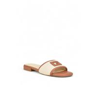GUESS Femme Tampa Sandale Plate, Beige Naturel Moyen Multicolore, 38.5 EU