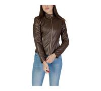 Guess, Femme, Vestes, Brun, Taille: 42 FR Blazer à Manches Longues avec Fermeture Éclair et Col Rond