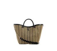 GUESS Femmes Atalia Tote Sac de Transport, Naturel/Noir, Taille Unique