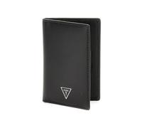 GUESS Firenze Porte-cartes plat en cuir massif Noir Taille unique moderne, Noir , Taille unique, Moderne