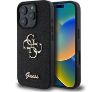 Guess Fixed Glitter Big 4G Case pour Iphone 16 Pro - Noir