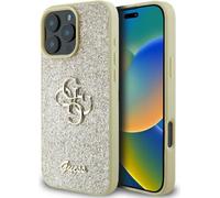 Guess Fixed Glitter Big 4G - Étui pour iPhone 16 Pro (or)