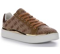 Guess Fl8Bnyfab12 Bonny 4G Cuir À Lacets Trainer En Moca Femmes EU 36-42