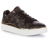 Guess Fl8Bnyfal12 En Cuir À Lacets Trainer Chocolat Femme EU 36-42