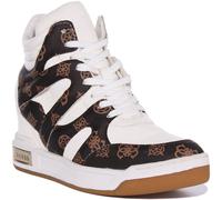Guess Fl8Lissmf12 Wedge Lisa Logo Bottes Femmes Baskets Blanc Marron UK 2 - 8