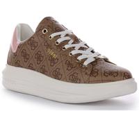 Guess Fl8Vibfal12 Vibo Cuir À Lacets Trainer En Brun Rose Femmes UK 3 - 8