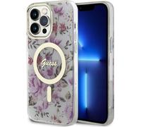 Guess Flower MagSafe - iPhone 14 Pro Case (Transparent)