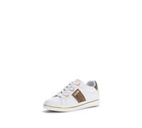 GUESS Baskets basses 'STEW' écru / cognac / or, Taille 36