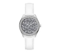 Guess G Gloss Montre Femme Acier Cuir Blanc GW0608L1
