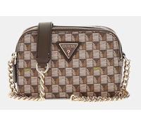 GUESS G Vague Imprimé Géométrique Mini Bandoulière Femmes Sac en Marron Multi