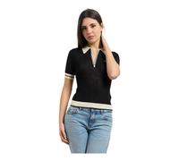 Guess - Gabry Short Sleeve Crop Polo - Femme - Tops - Noir - Taille: 38 FR
