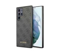 Guess Galaxy S22 Ultra Housse, Gris - 4G Metal Gold Logo Hardcase