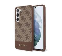 Guess Galaxy S23+ Housse, Marron - 4G Bottom Stripe Métal Logo