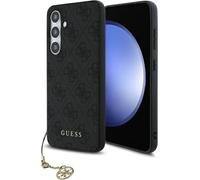 Guess, Galaxy S24 FE Étui antichoc avec motif 4G & pendentif, Noir