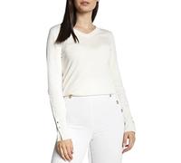GUESS Gena VN Ls SWTR Pull Sweater, Blanc, XL Femme