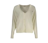 Guess - Gilet en tricot polyester avec logo appliqué - Femme - Pulls - Blanc - Taille: 38 FR
