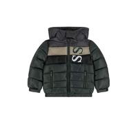 GUESS Gilet matelassé pour enfant avec logo et capuche N5BL09WEGY0 7628907821424-4, Gris/vert, 3 ans