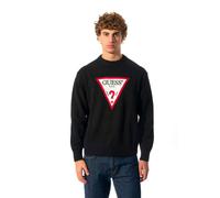 GUESS GJ LS Pull Col Rond Homme Logo Garçon Noir