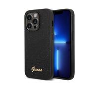 Guess Glitter Flakes Metal Logo Case, Transparent/Argent - iPhone 14 Pro Max