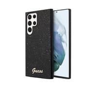 Guess Glitter Flakes Metal Logo Cover Noir - Samsung Galaxy S23 Ultra