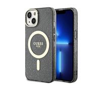 Guess Glitter Gold Cover Noir pour Magsafe - iPhone 14 Plus