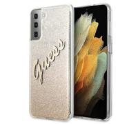 Guess Glitter Gradient Script - Housse pour Samsung Galaxy S21+ (Or)
