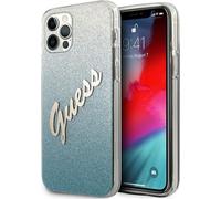 Guess Glitter Gradient Script - iPhone 12 / iPhone 12 Pro étui (bleu)
