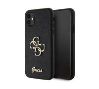 Guess Glitter Script Big 4G - Coque iPhone 11 (noir)