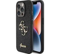 Guess Glitter Script Big 4G - Coque pour iPhone 15 Pro (noir)