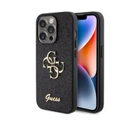 Guess Glitter Script Big 4G Housse noire - iPhone 15 Pro