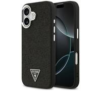 Guess Glitter Triangle Logo MagSafe case pour iPhone 17 noir