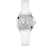 Guess Montre Glitz Femme GW0745L3 – Analogique, Boîtier 34 mm, Argent/Transparent/Blanc