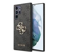 GUESS Golden Logo Compatible avec Samsung Galaxy S22 Ultra étui - Gris