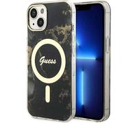 Guess Golden Marble MagSafe - Étui pour iPhone 14 (Noir)