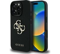 Guess Grainé Grand Logo 4G Petit Logo Classique Apple iPhone 16 Pro Max noir