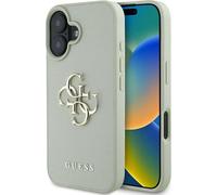 Guess Grainé Grand Logo 4G Petit Logo Classique Apple iPhone 16 vert