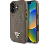 Guess Grainé Hot Stamp Peony Triangle Logo MagSafe Apple iPhone 16 gris