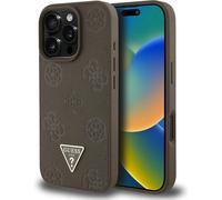 Guess Grainé Hot Stamp Peony Triangle Logo MagSafe Apple iPhone 16 Pro Max gris