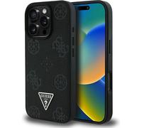 Guess Grainé Hot Stamp Peony Triangle Logo MagSafe Apple iPhone 16 Pro noir