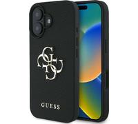 Guess Grained Big 4G Logo Small Classic Logo Apple iPhone 16 noir