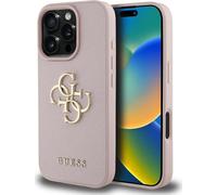 Guess Grained Big 4G Logo Small Classic Logo Apple iPhone 16 Pro rose