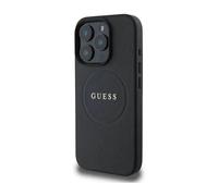 Guess Grained Ring Housse noire pour Magsafe - iPhone 16 Pro Max